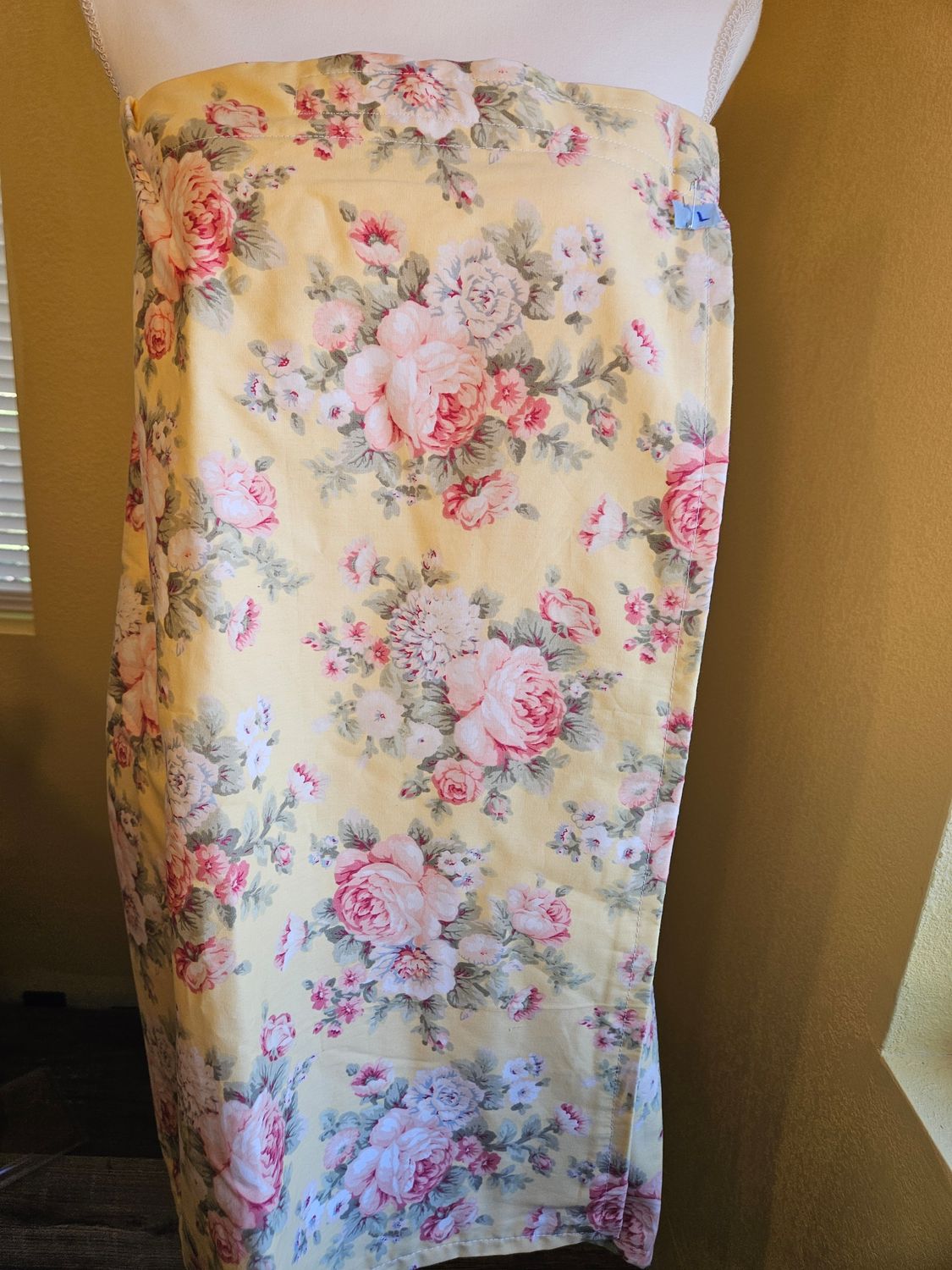 Large - Pink &amp; Yellow BG Floral Bath Wrap