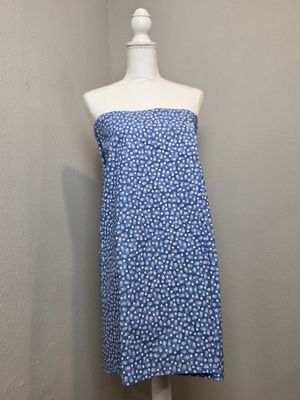 Large - White & Blue BG Floral Bath Wrap Large - White & Blue BG Floral Bath Wrap