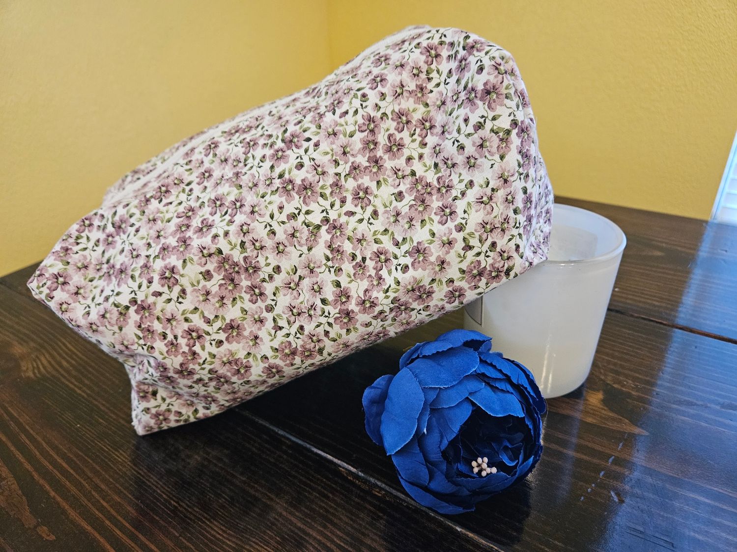 Lilac Floral Makeup Bag