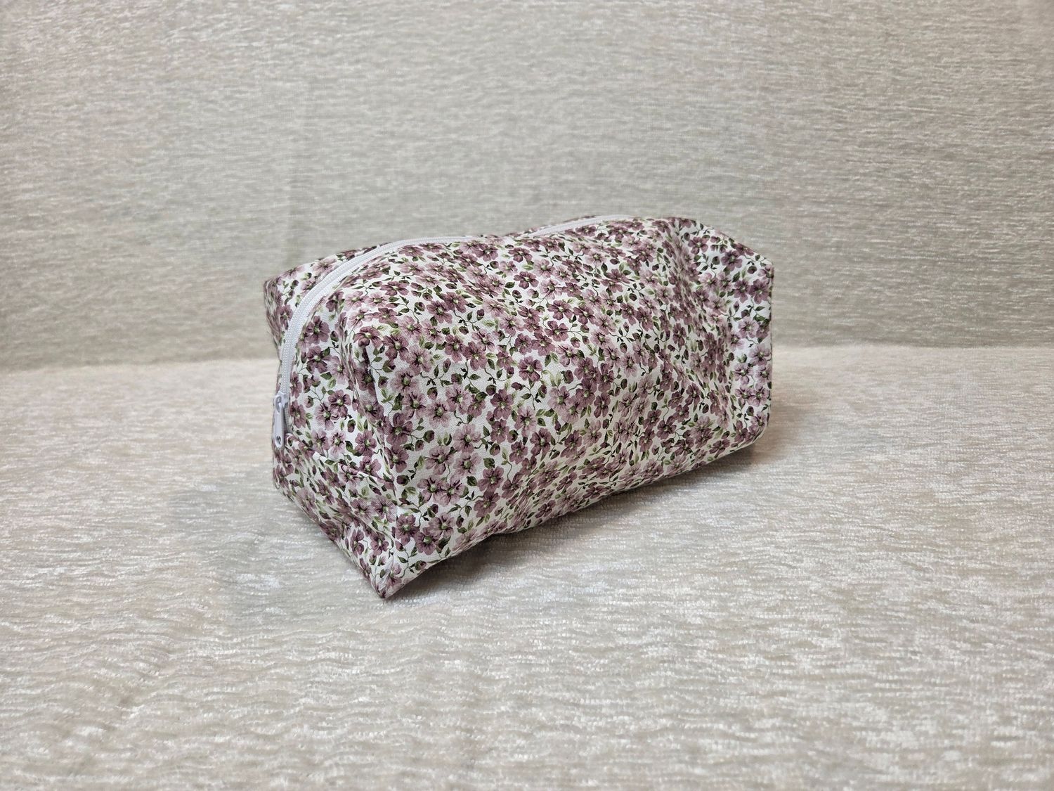 Lilac Floral Makeup Bag