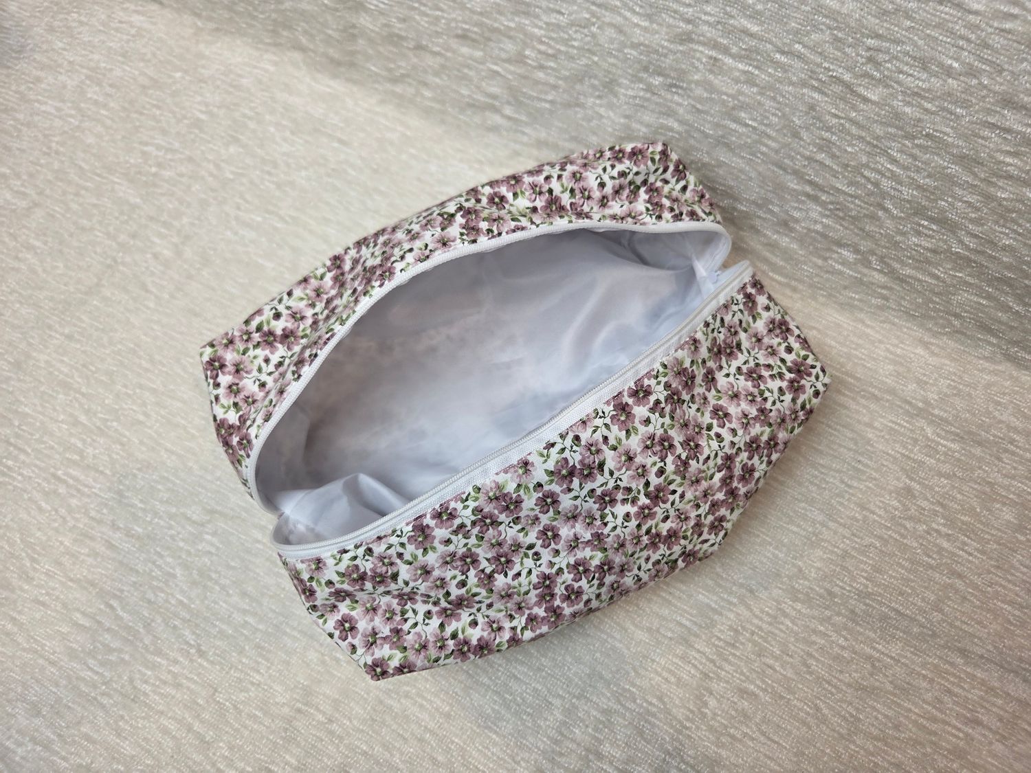 Lilac Floral Makeup Bag