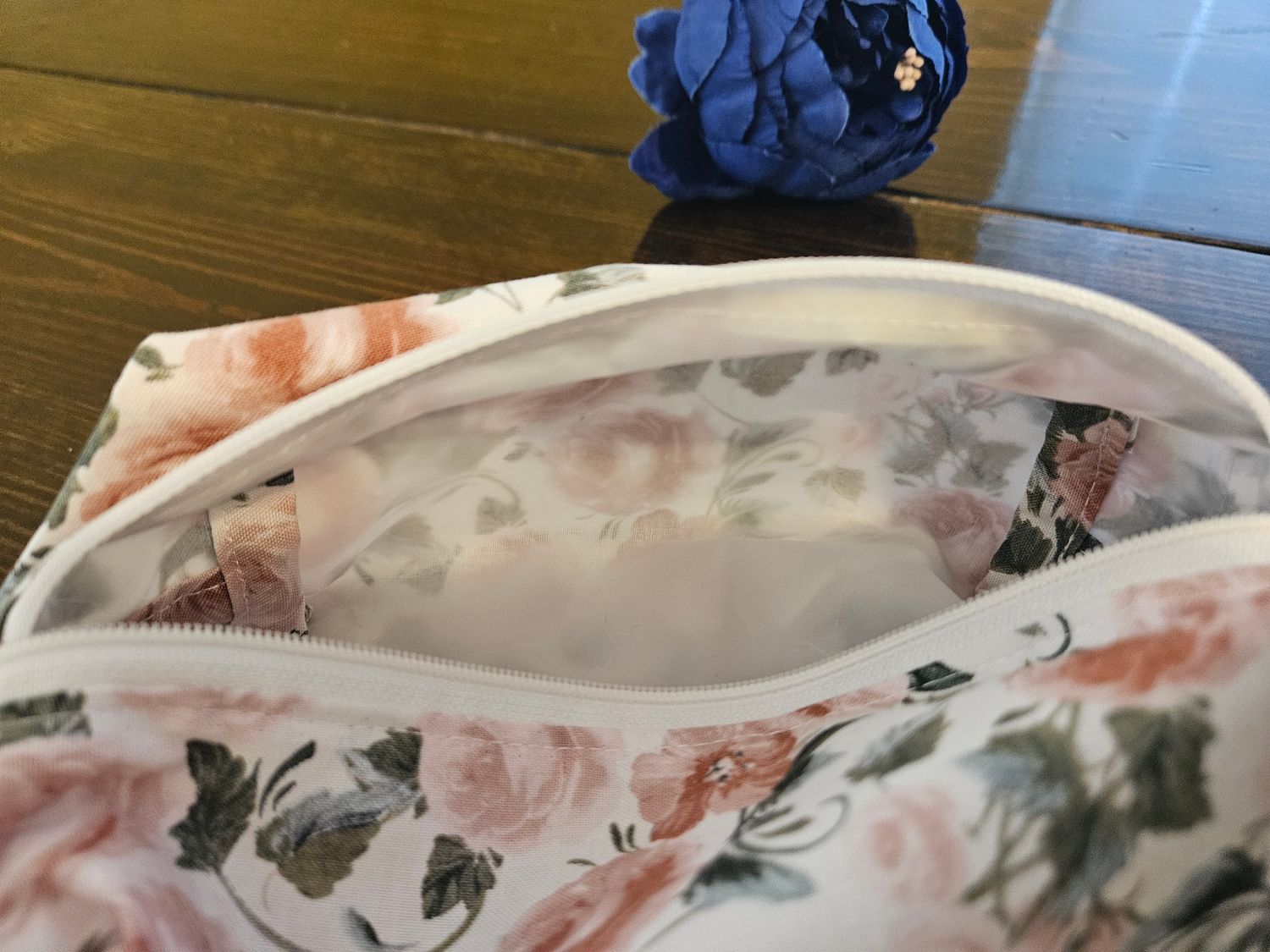 Pink Roses Small Makeup Bag