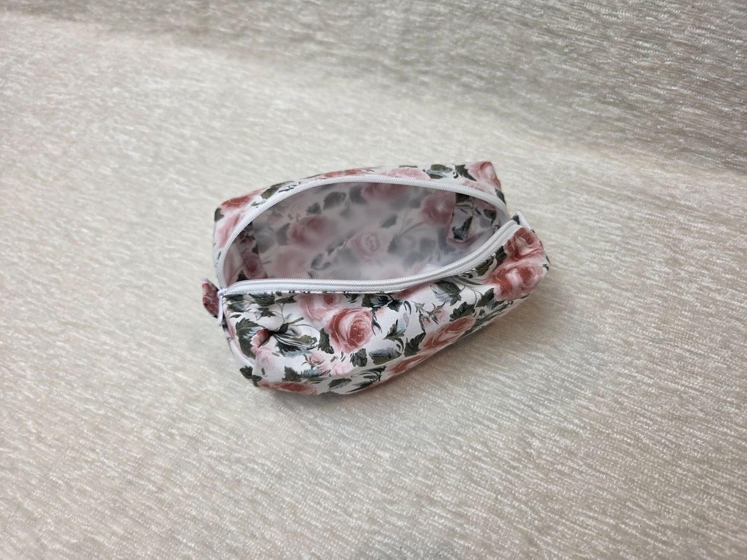 Pink Roses Small Makeup Bag