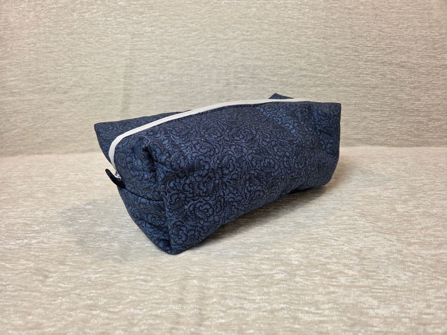  Dark Blue Floral Makeup Bag