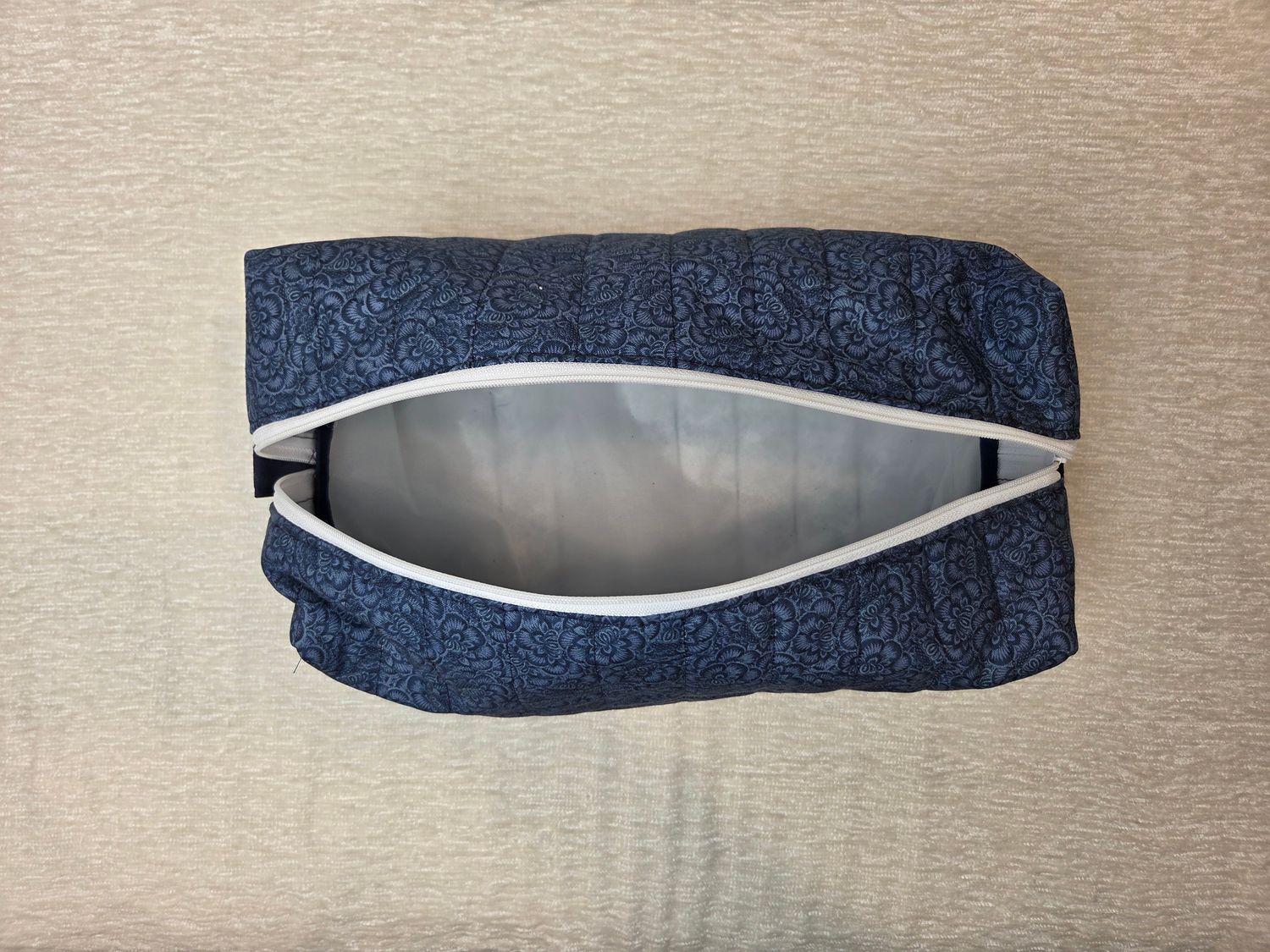  Dark Blue Floral Makeup Bag