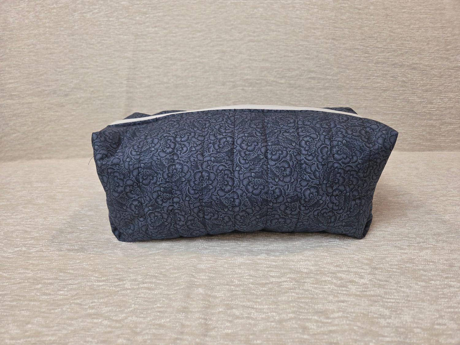  Dark Blue Floral Makeup Bag