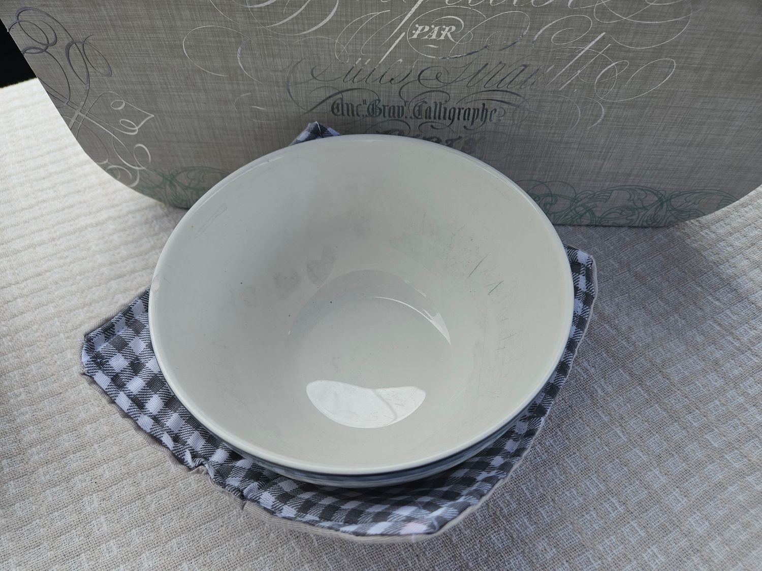 Gray &amp; White Plaid- Bowl Koozie