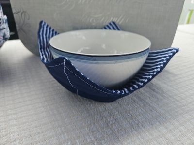 Blue &amp; White Stripe- Bowl Koozie