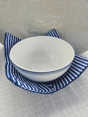 Blue &amp; White Stripe- Bowl Koozie