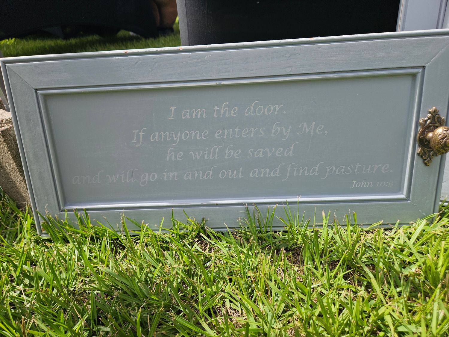 Wooden Door Sign John 10:9