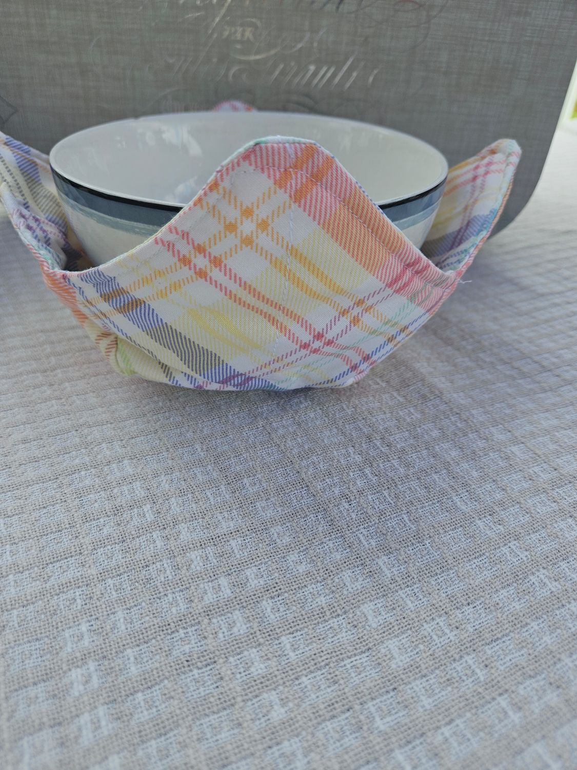 Pastel Plaid- Bowl Koozie