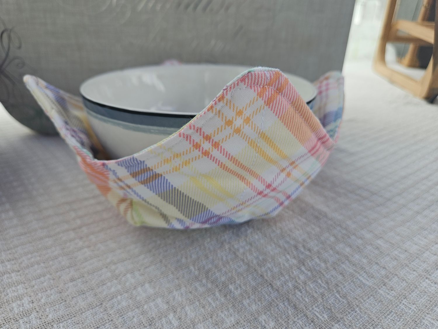 Pastel Plaid- Bowl Koozie