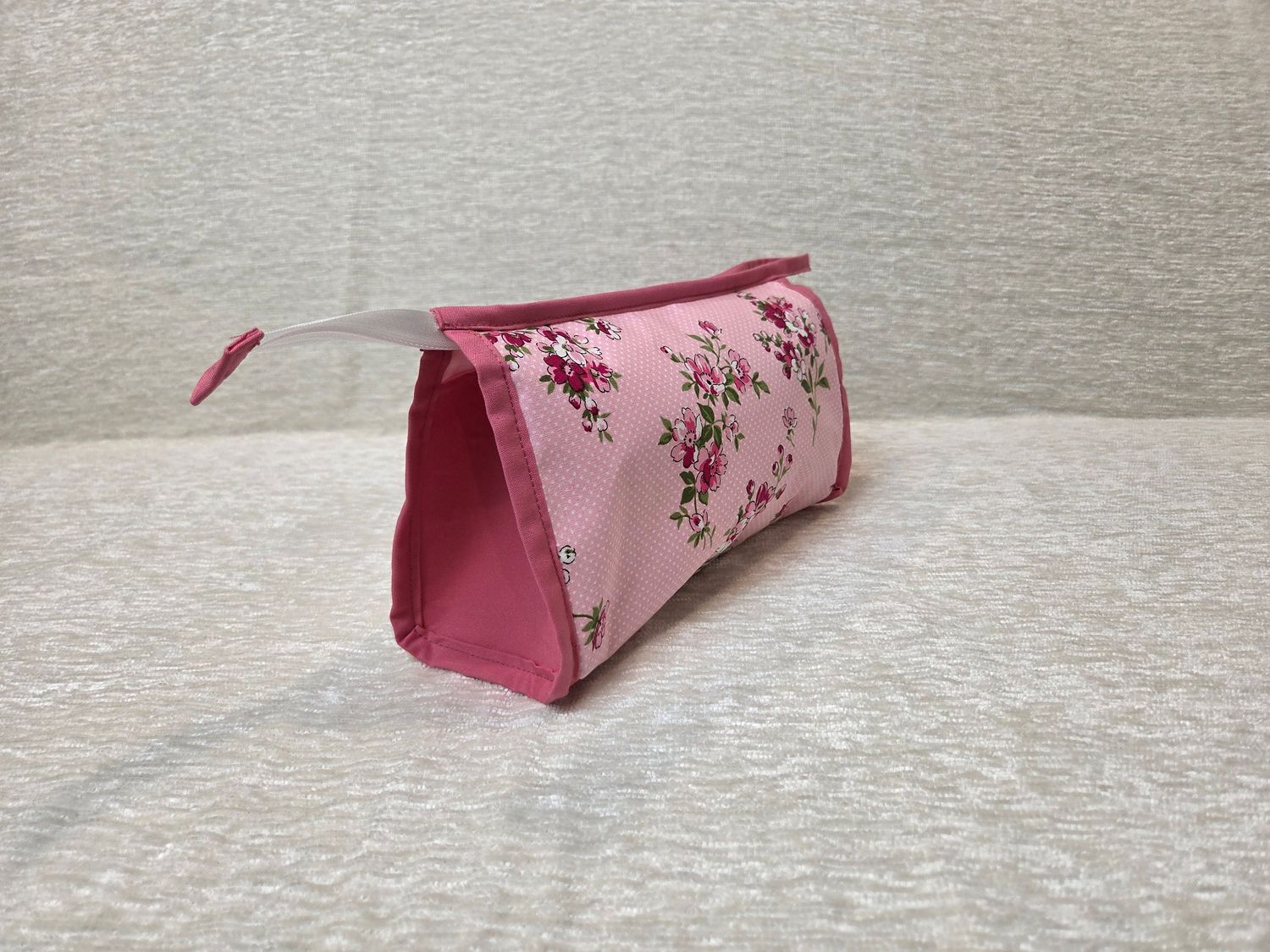 Pink Floral Makeup Bag
