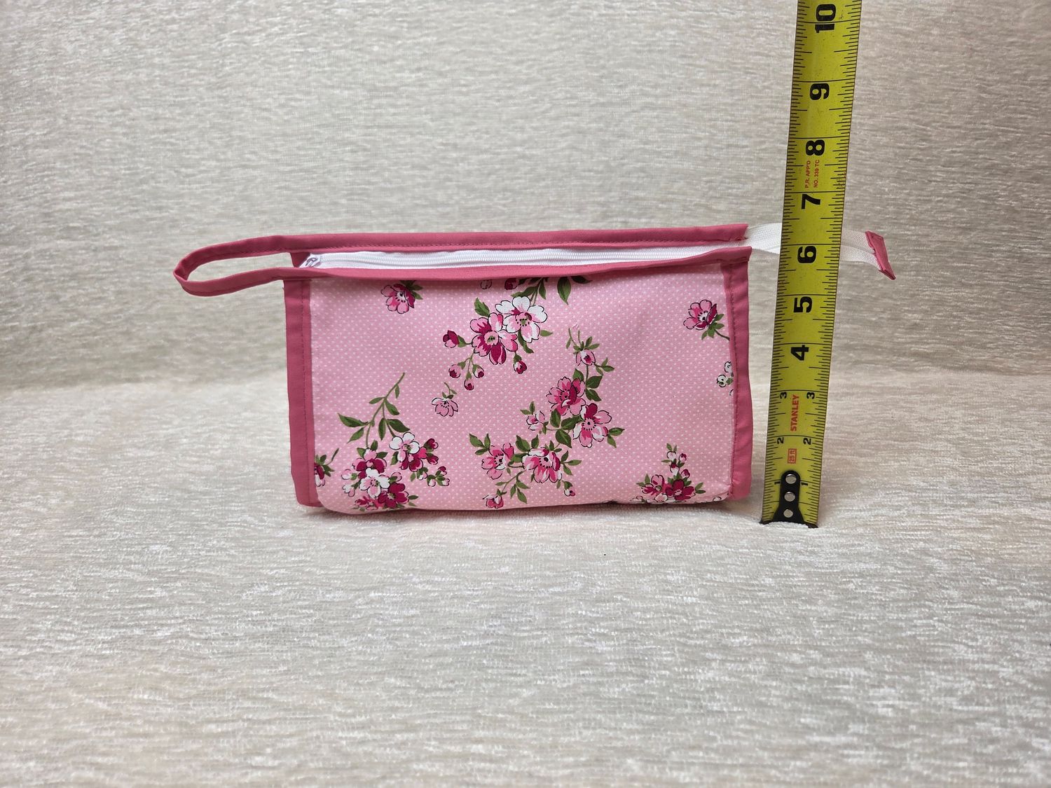 Pink Floral Makeup Bag