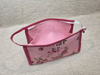 Pink Floral Makeup Bag