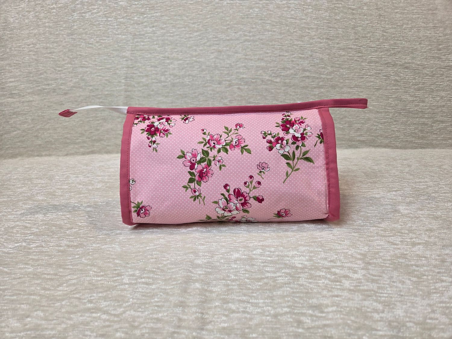 Pink Floral Makeup Bag