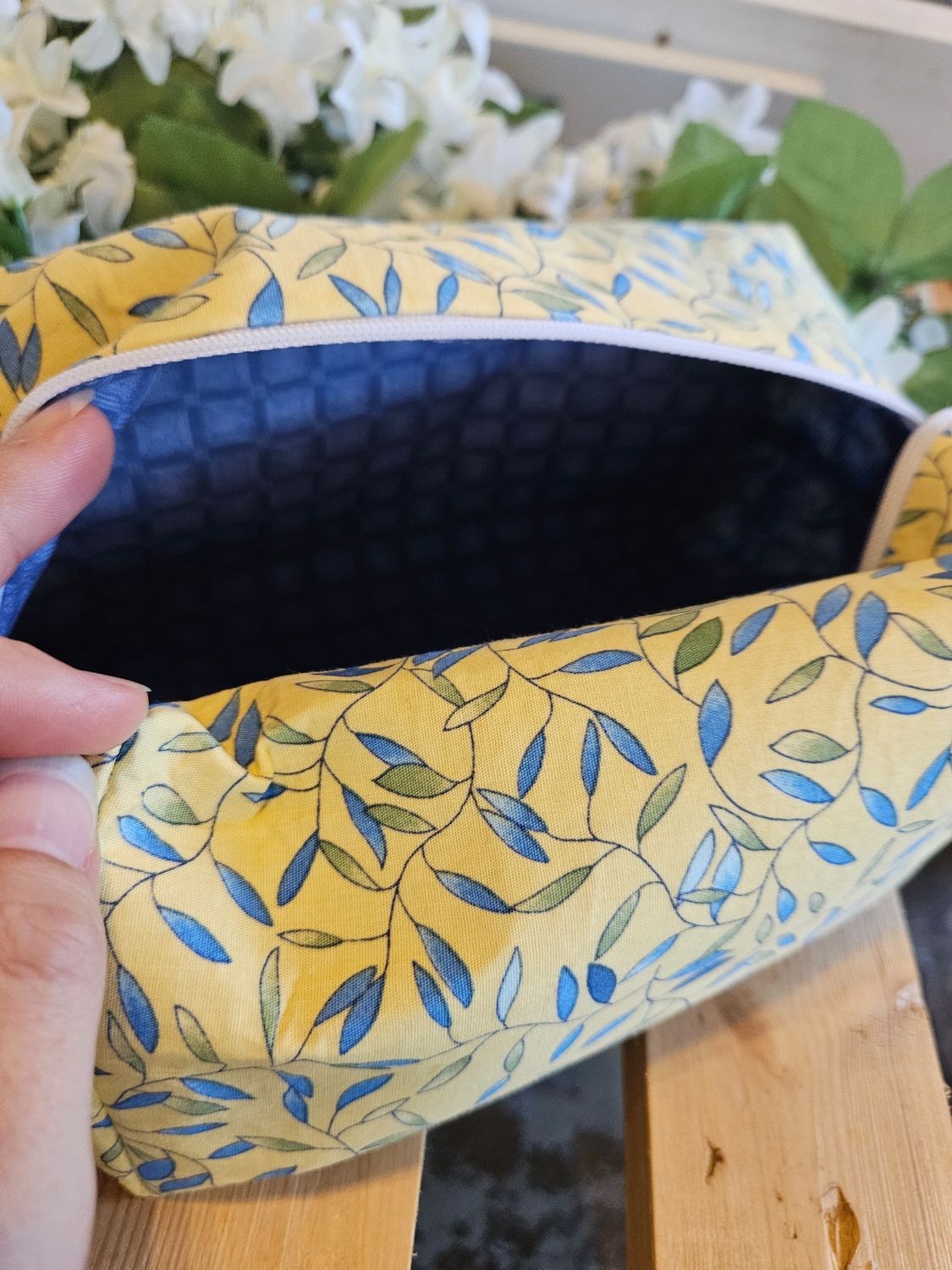 Yellow Leaf Makeup Bag
