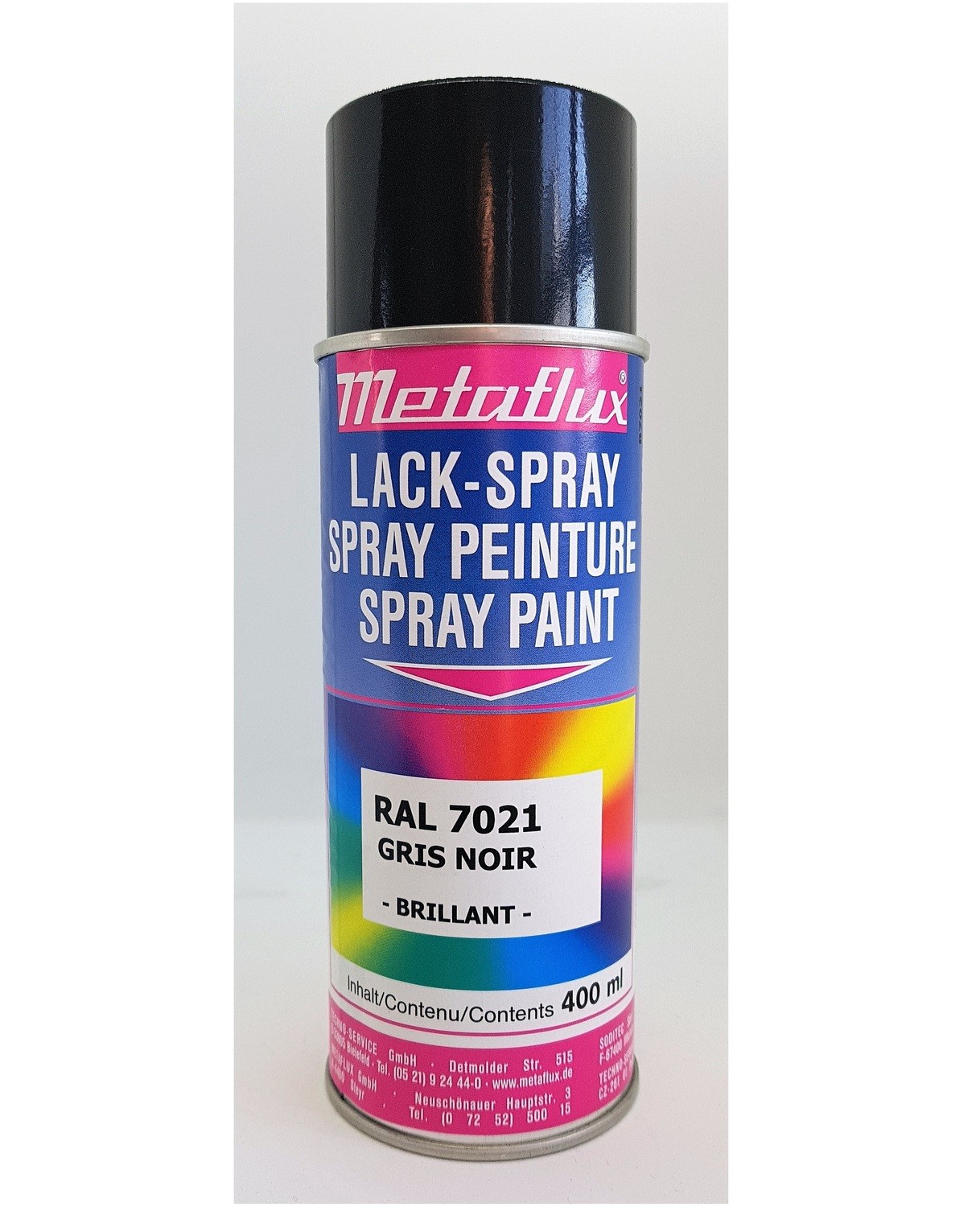 Metaflux Lak Spray RAL 7021 Zwart grijs 400 ml