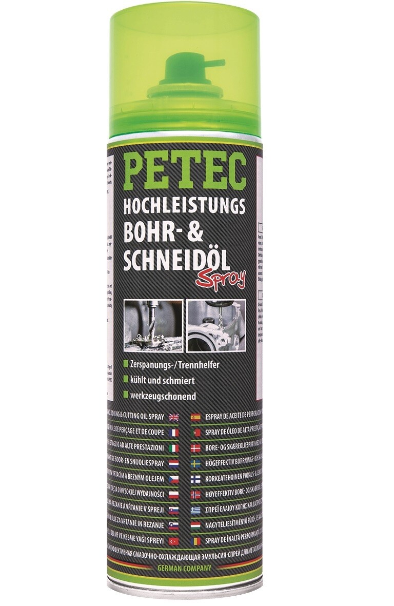 Petec boor & Snij olie spray, inhoud: 500 ml