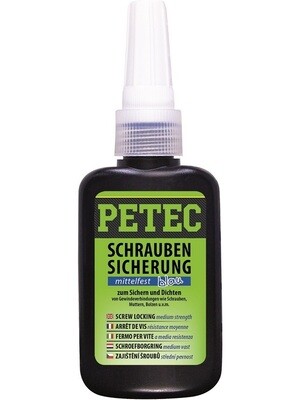 Petec schroefdraadborging lage sterkte blauw 50 gr.