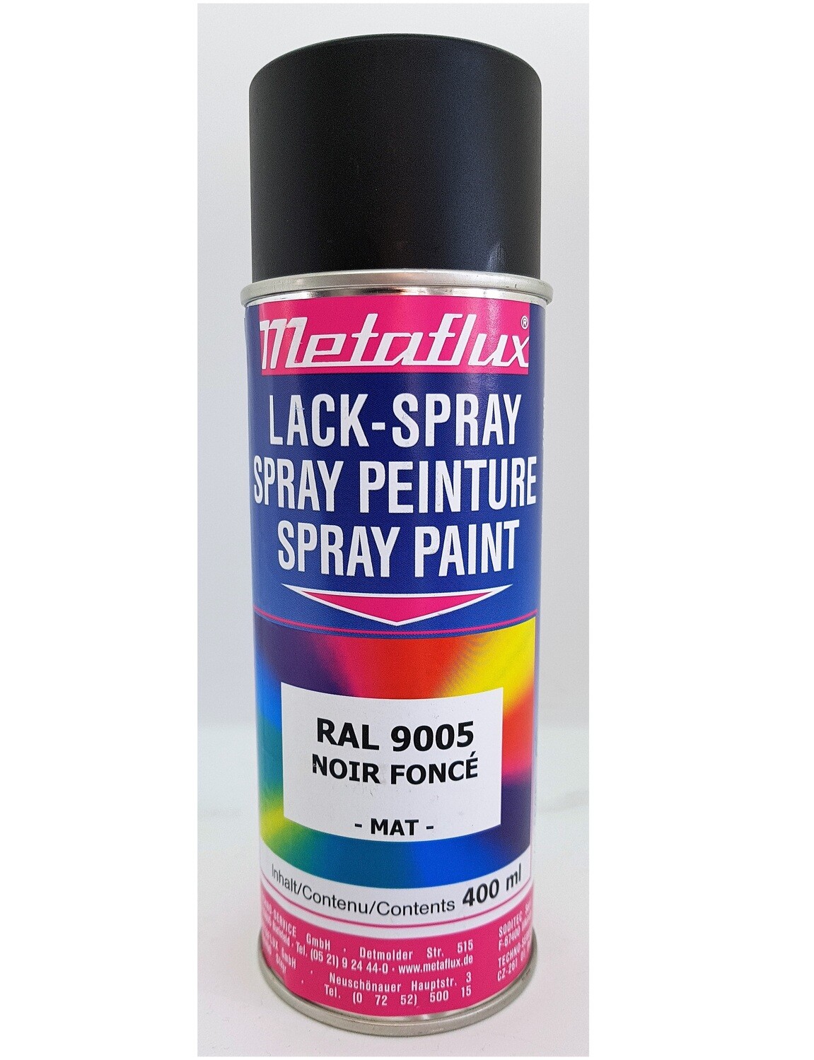 Metaflux Lak Spray RAL 9005 Diepzwart Satiné 400 ml
