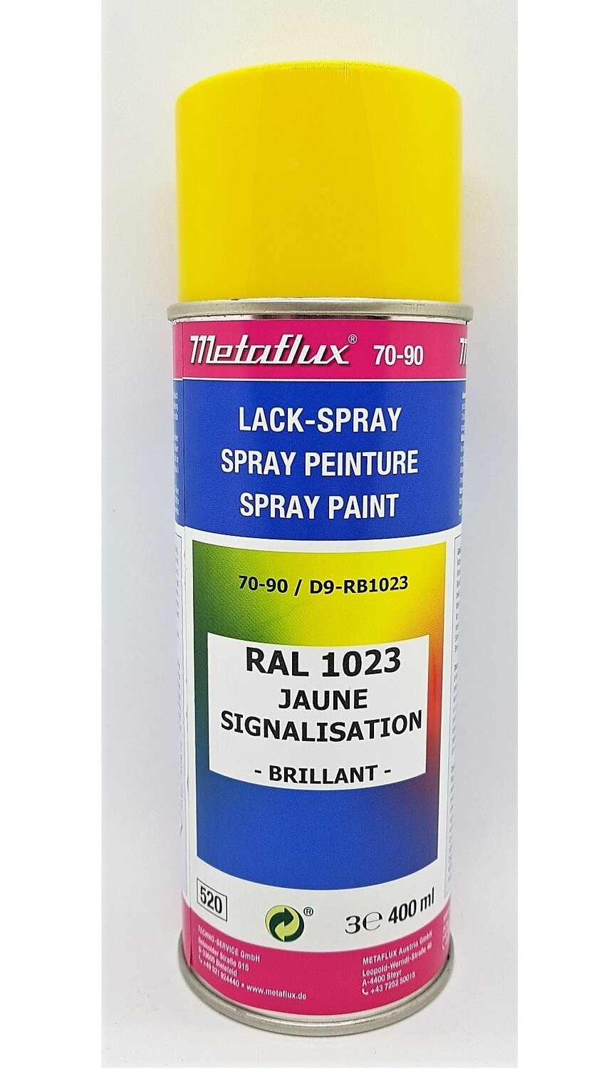 Metaflux Lak Spray RAL 1023 Verkeersgeel 400 ml