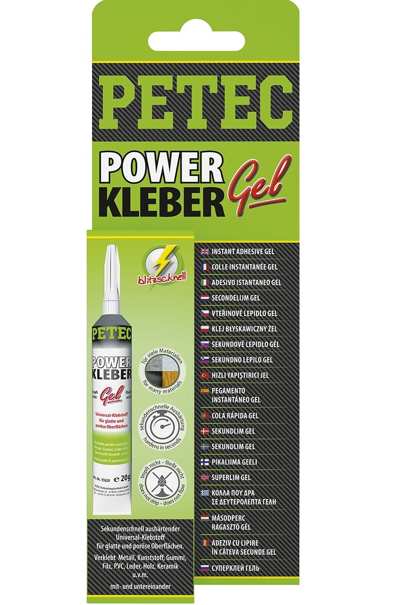 Petec secondenlijm gel 20 g blister