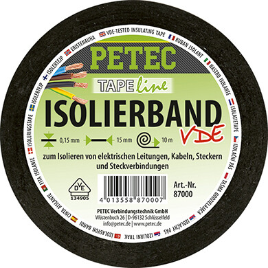 Petec elektrische isolatietape rol 10 m