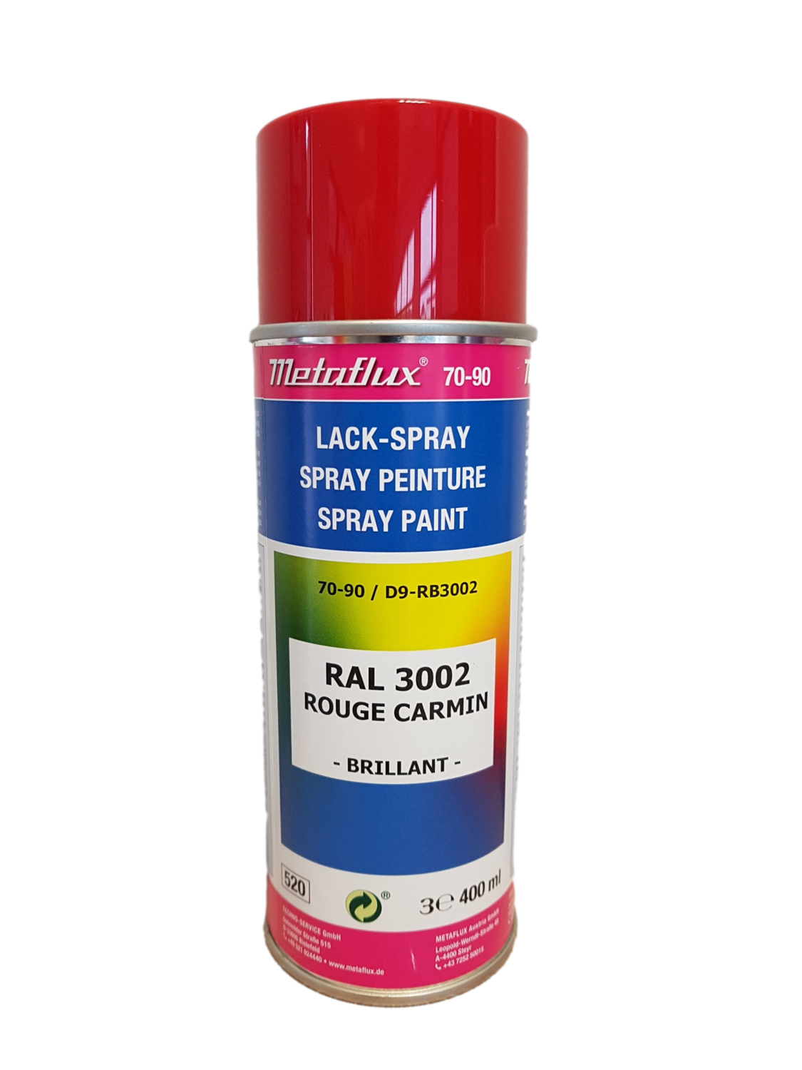 Metaflux Lak Spray RAL 3002 Karmijnrood 400 ml