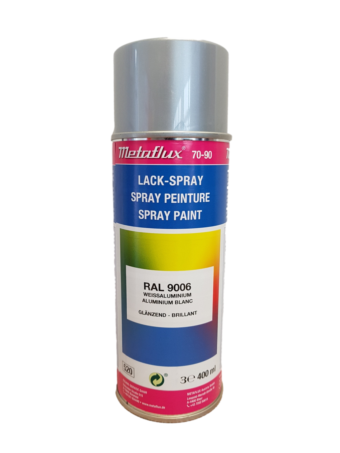 Metaflux Lak Spray RAL 9006 blank aluminiumkleurig 400 ml
