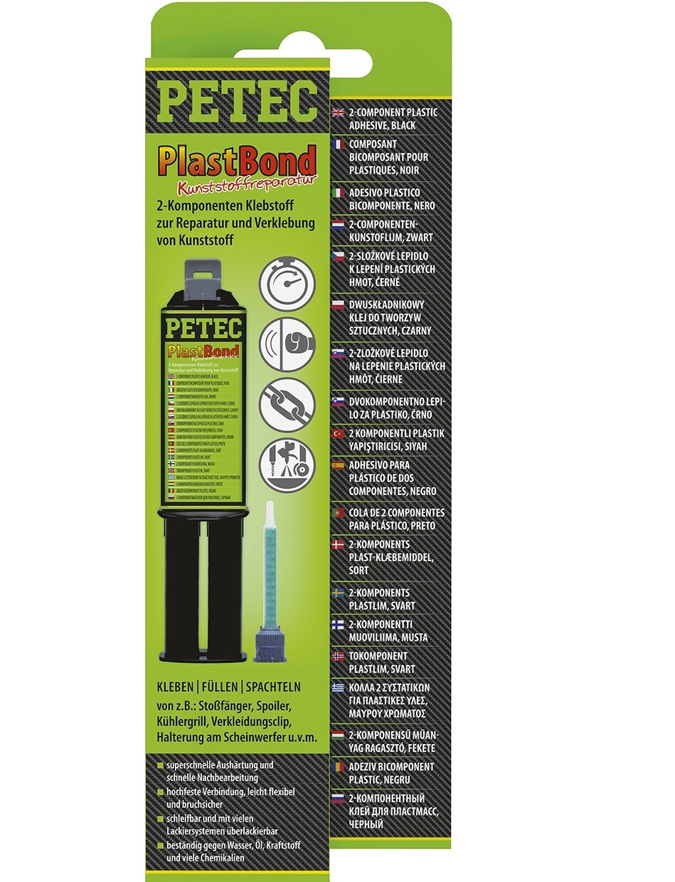 Petec plastbond 2-comp. lijm 24 ml + mengneus