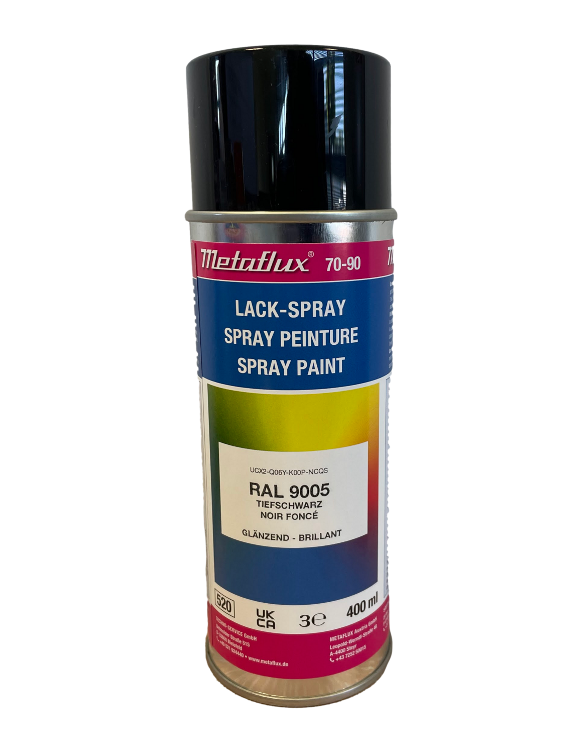 Metaflux Lak Spray RAL 9005 Diepzwart, inhoud: 400 ml