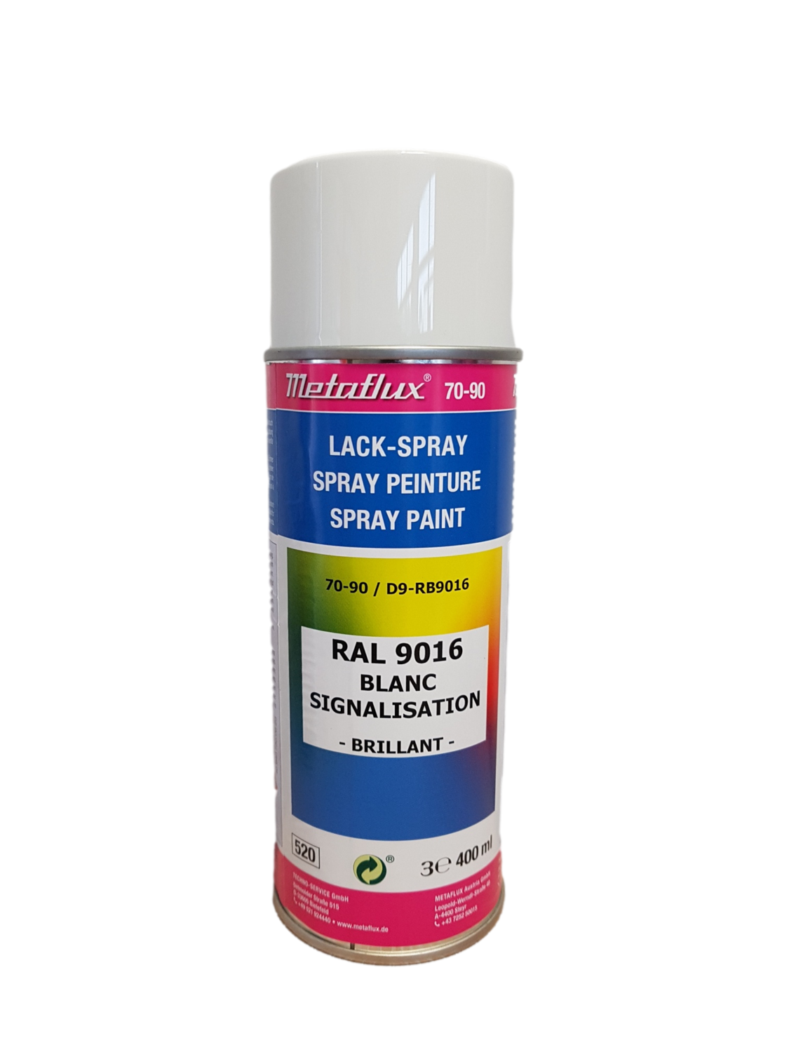 Metaflux Lak Spray RAL 9016 Verkeerswit 400 ml