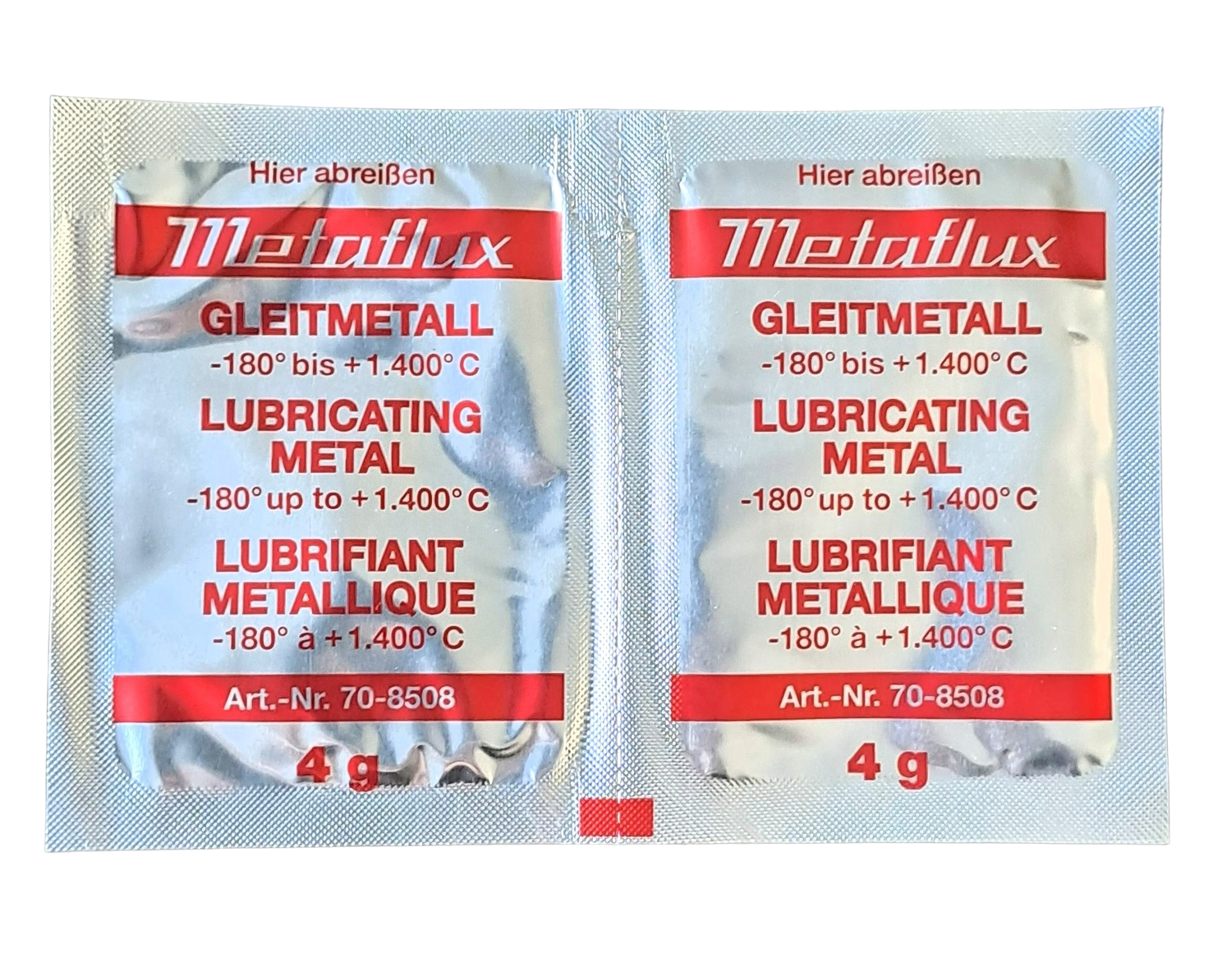 Metaflux glijmetaal vet zakje 2 x 4 gr.