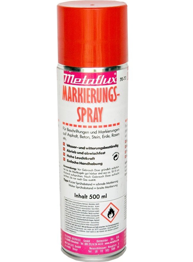 Metaflux markering spray rood (fluo), inhoud: 500 ml