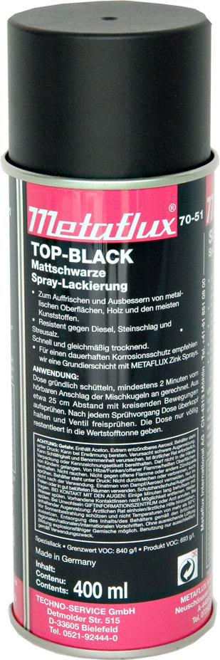 Metaflux zwarte verf gesatineerd, inhoud: 400 ml
