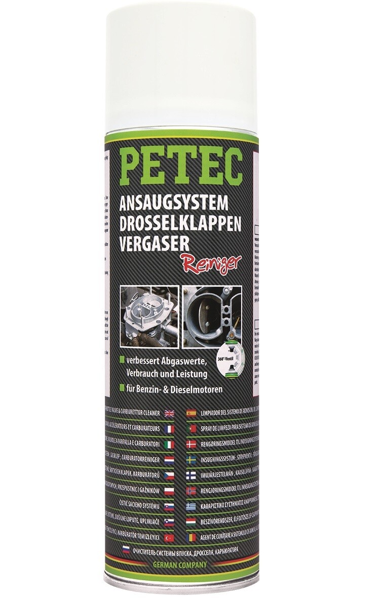 Petec inlaat en gasklep reiniger spray 500 ml