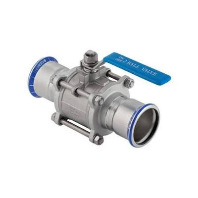 Mapress inox kogelkraan geflensd
