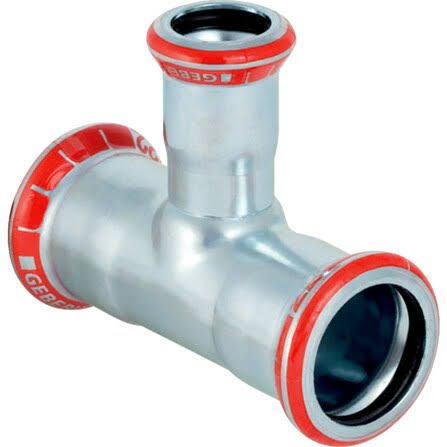 Mapress verzinkt staal pers T-stuk red. FFF 76,1x54 mm FFF
