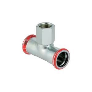 Mapress verzinkt staal pers T-stuk red. FFF (draad) 42x1/2" FFF