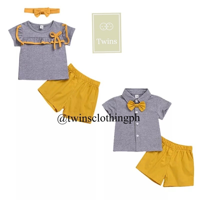Gray and Mustard Set (Size 90)
