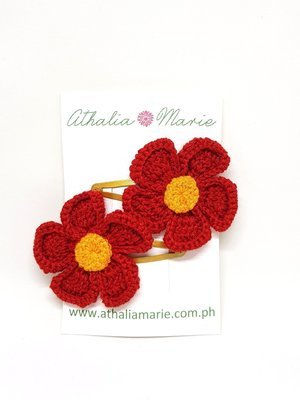 Crochet Flowers: Set 1 (Red)