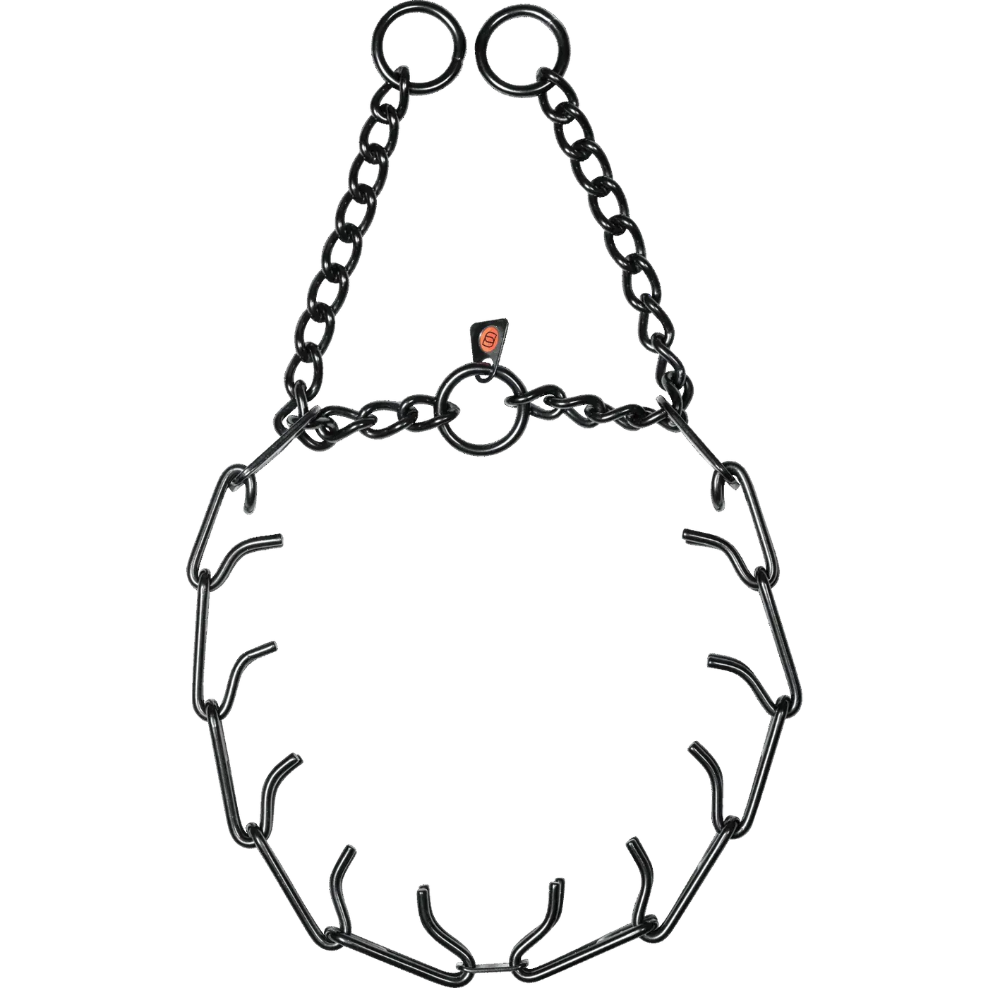 ULTRA-PLUS Easy On Training Collar with Center-Plate & Assembly Chain - Stainless Steel Black