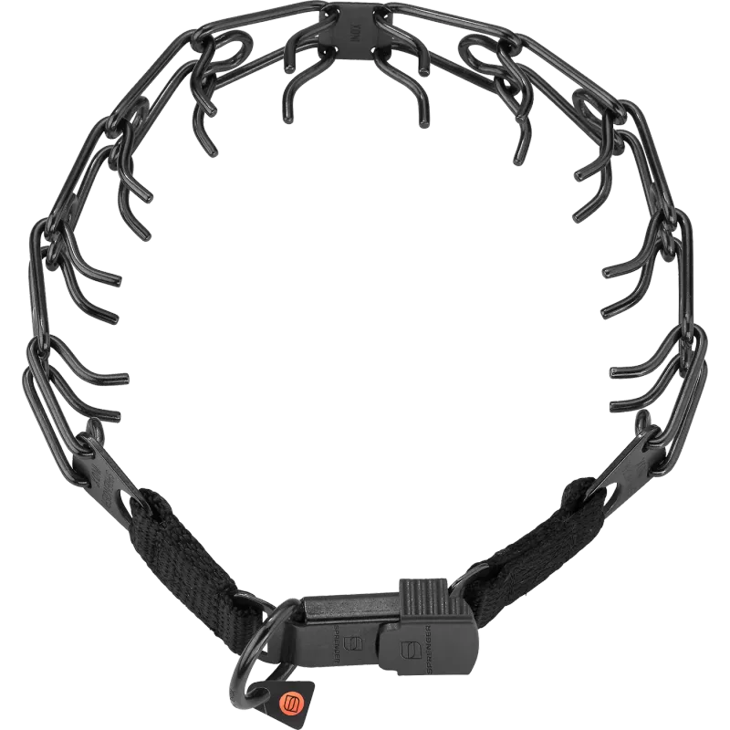 ULTRA-PLUS Training Collar with Center-Plate & ClicLock - Stainless Steel Black