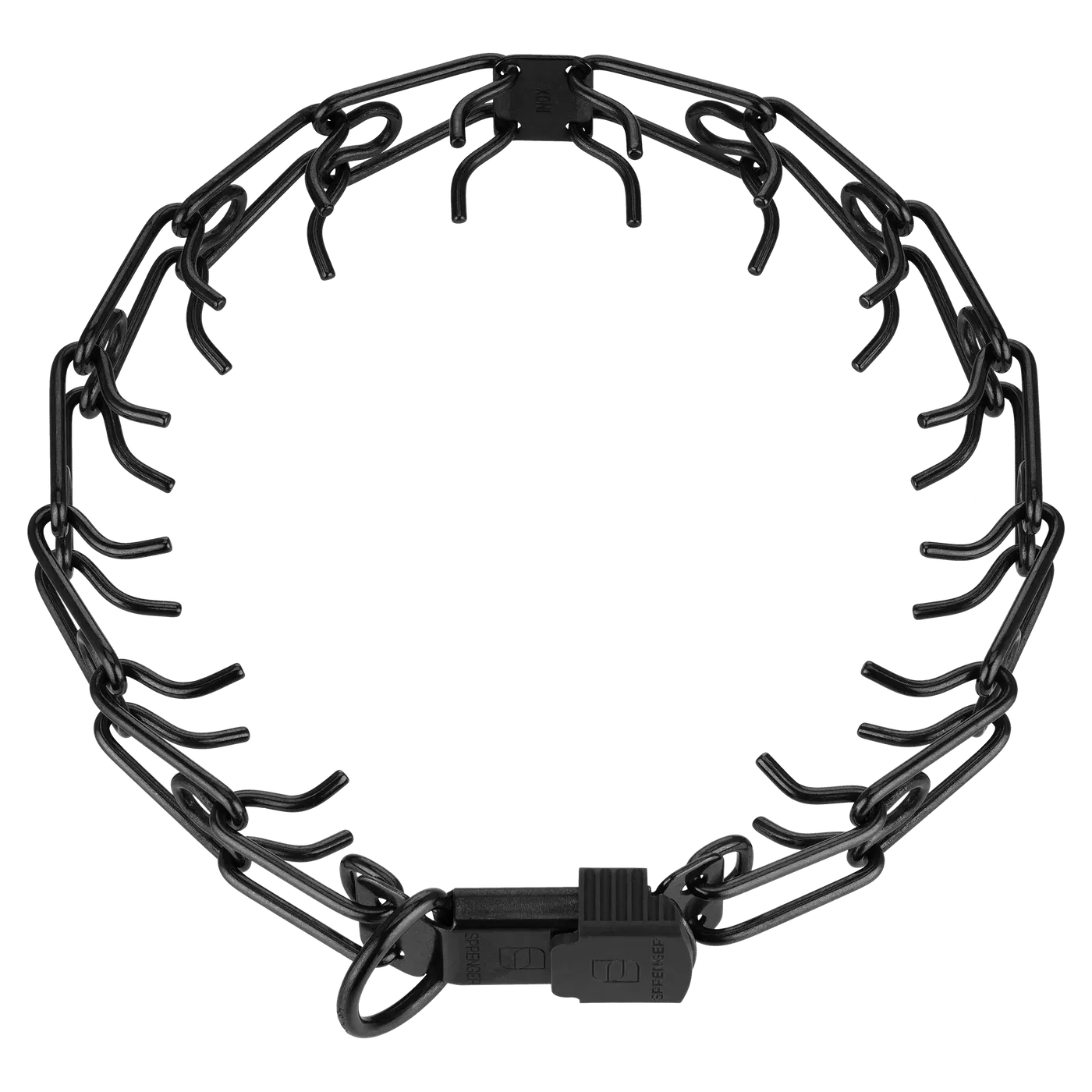 ULTRA-PLUS Training Collar with Center-Plate & ClicLock (Additional Links) - Stainless Steel Black