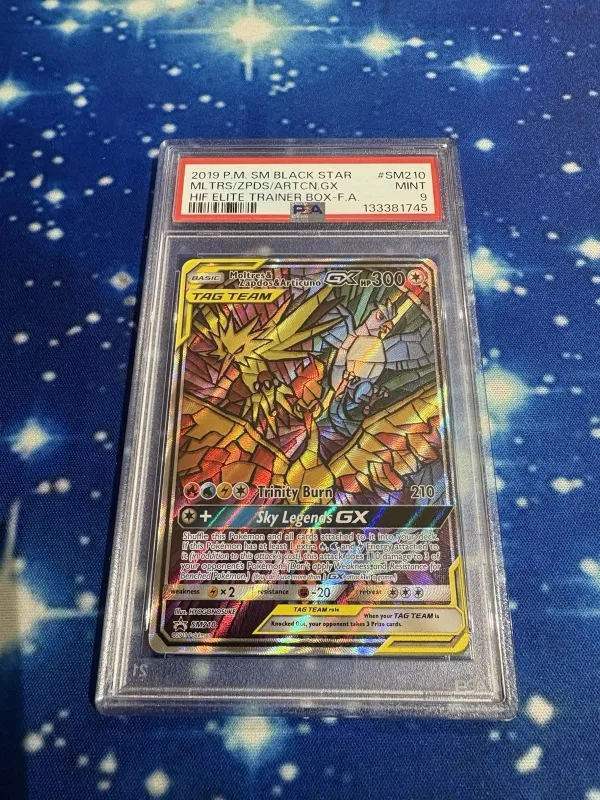 Pokémon TCG Moltres Zapdos Articuno GX SM210 Hidden Fate Promo PSA 9