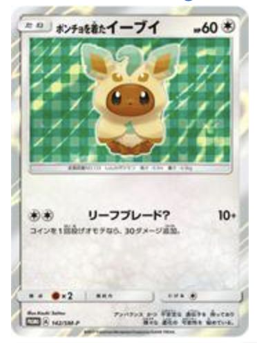 Eevee Poncho Promo Card, Pokemon: Leafeon