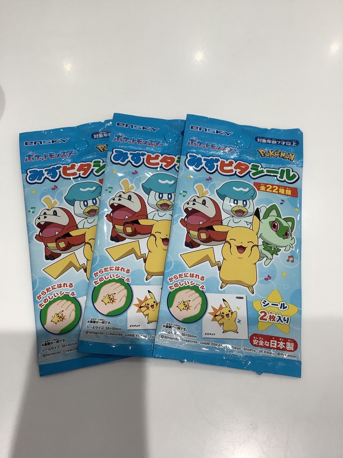 Ensky Pokemon Waterseal Stickers - 22 pieces