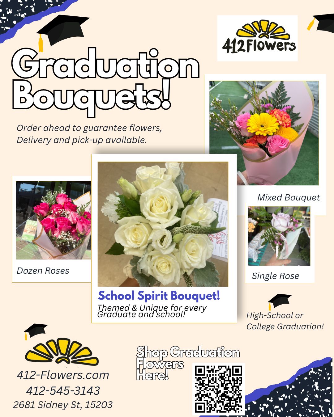 Dozen Mixed Roses - Graudation