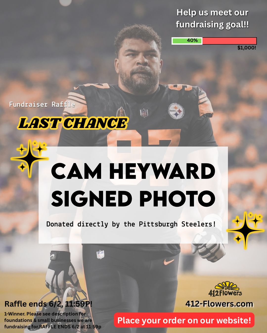 CAM HEYWARD SIGNED PHOTO RAFFLE